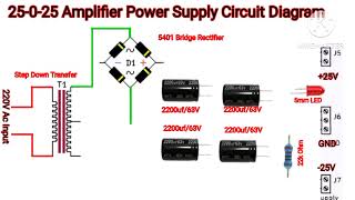 How To Make 25025 Ac To Dc Amplifier Board Power Supply Circuit Diagram [upl. by Alroy]