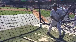 OldTimers Day Paul ONeil Hideki Matsui Bernie Williams hit [upl. by Wavell]