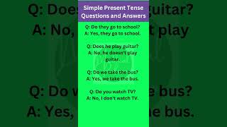 Simple Present Tense Questions and Answers learnenglish shorts [upl. by Llebasi]