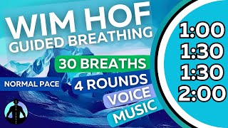 WIM HOF Guided Breathing Meditation  30 Breaths 4 Rounds Normal Pace  Up to 2min [upl. by Milas389]