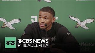 WR DeVonta Smith press conference after Philadelphia Eagles win over Jaguars [upl. by Nitsyrk]