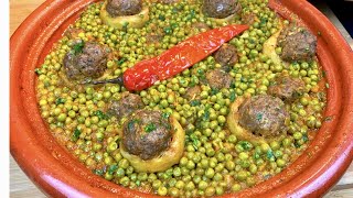 DÉLICIEUX TAJINE DE PETITS POIS ET ARTICHAUTS FARCIS À LA VIANDE HACHÉE RECETTE HYPER SIMPLIFIÉE [upl. by Aicrop]