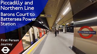 London Underground First Person Journey  Barons Court to Battersea Power Station via Leicester Sq [upl. by Airreis]