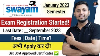 Exam Registration Full Process  Swayam January 2023 Semester Exams  Swayam Free Courses [upl. by Ela379]