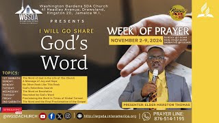 quotNo Other Book Like THIS BOOKquot  Week of Prayer  Elder Marston Thomas  Monday November 04 2024 [upl. by Lecrad]