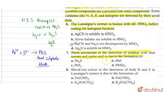 Qualitative analysis of organic compounds is performed by Lassaignes test by fusion [upl. by Avrom]