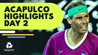 Medvedev Nadal amp Tsitsipas Take Centre Stage  Acapulco 2022 Highlights Day 2 [upl. by Magdau]