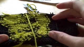 Knitting intarsia ending a color block [upl. by Herr]