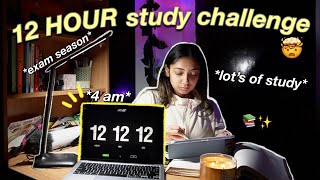 12 HOUR STUDY CHALLENGE 📚✨ pulling an all nighter to study [upl. by Sacram345]