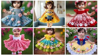 Hermoso y sencillo nuevo y elegante diseño de vestidos para niños tejidos a crochet [upl. by Crellen]