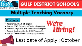 Teaching vacancy in gulf [upl. by Fesuy36]