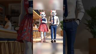 Two cats fell in love in college cat catlover kitten catshorts smartcat ai cute cutecat [upl. by Gilbertson438]