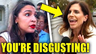 AOC SNAPS CRUSHES MAGA Republican RIGHT IN FRONT OF REPORTERS [upl. by Inalel196]