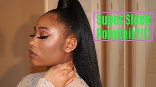 DIY SLEEK Ponytail Using Braiding Hair Janet Collection [upl. by Haliehs229]