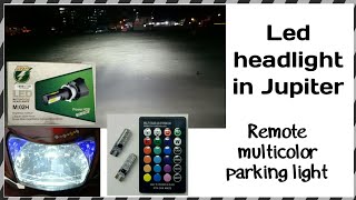 Led headlight in TVS Jupiter  remote led light in jupiter  rtd m02h [upl. by Stephannie928]