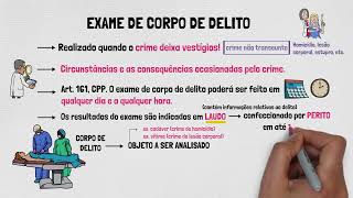 EXAME DE CORPO DE DELITO o que é  Processo Penal  Provas em Espécie  Aula 04 [upl. by Joanna754]