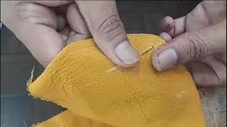 how to make a button hole hand stich very easy how to sew buttonhole [upl. by Oigimer]