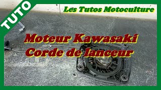 Moteur Kawasaki  Remplacement corde lanceur  tension ressort [upl. by Jeannie]