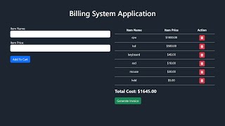 JavaScript Billing System  Billing System Web Application in JavaScript [upl. by Guidotti]