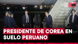 Yoon SukYeol presidente de la República de Corea llegó al Perú para participar del foro APEC 2024 [upl. by Earahc649]