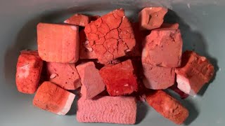 Lovely red gym chalk reforms dyed blocks and pasted blocks crush [upl. by Knowlton171]