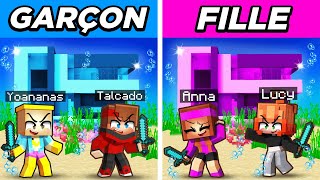 FILLES vs GARÇONS Maison Sous LEAU sur Minecraft [upl. by Aniham]