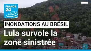 Inondations au Brésil  le bilan salourdit à 40 morts Lula survole la zone sinistrée [upl. by Harbird319]