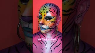 Lisa Frank Makeup 🎨🖌️ makeup makeupshorts alopecia bald makeuptutorial lisafrank [upl. by Edita539]