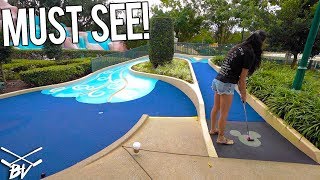 MUST PLAY ONE OF A KIND MINI GOLF COURSE AT DISNEY WORLD LUCKY HOLE IN ONES [upl. by Snahc]