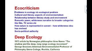 Ecocriticism  Deep Ecology  Oikopoetics  Biocentric Equality  Hindi Explanation [upl. by Annig]