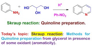 Skraup Reaction for Quinoline preparation with complete mechanistic description [upl. by Dremann]