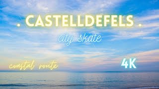 Relaxing tour of Playa de Castelldefels  Inline skating by the beach  4k tour [upl. by Bayer]