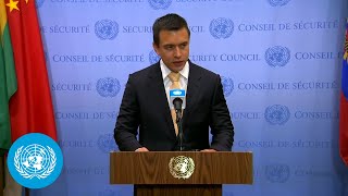 Ecuador on Transnational Organized Crime amp Other Topics  Media Stakeout  UN Security Council [upl. by Silvain]