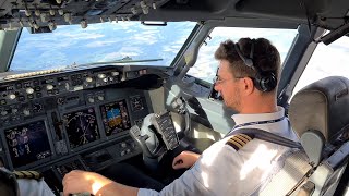 Boeing B737 Pilot View  Startup and Take Off To Paris CDG [upl. by Ardnaeed]