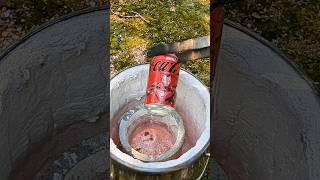 Melting Aluminum Soda Pop Cans in my Backyard backyard soda cocacola [upl. by Alitha178]