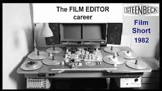 Vintage Tech quotThe Film Editorquot Career 1982 Steenbeck 16mm film cores splicing [upl. by Annayi900]