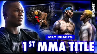 Israel The Last Stylebender Adesanya Reacts To Winning His First MMA Belt [upl. by Nanerb21]