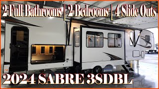 2024 Sabre 38DBL Fifth Wheel Bunkhouse Camper by Forestriver RVs at Couchs RV Nation  RV Review [upl. by Eugine]