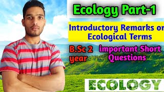 Ecology part1 Autecology Synecology BSc 2 year [upl. by Chae949]