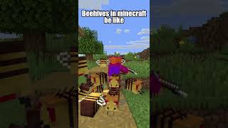 Beehives in Minecraft be like minecraft minecraftshorts pov [upl. by Marga]