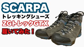 SCARPA スカルパ トレッキングシューズ ZGトレックGTXを履いてみた 日帰り登山 ソロ登山 [upl. by Ivgnout]