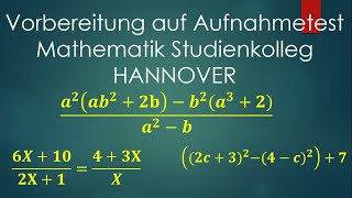 Mathe Aufnahmetest Studienkolleg HANNOVER  Typische Aufgaben [upl. by Zemaj]