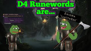 Diablo 4s Runewords are NOT Runewords  PTR feedbacks [upl. by Lednek]