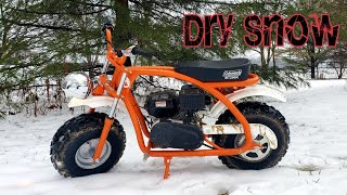 Coleman BT200X Minibike Dry Snow Ride [upl. by Ahsema]