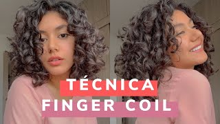 CÓMO HACER FINGER COIL  DEFINICIÓN SIN FRIZZ [upl. by Xanthus503]