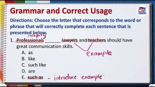 Grammar and Correct Usage  Part 1  Civil Service Exam [upl. by Itsim601]