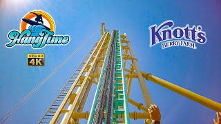 August 2022 HangTime Roller Coaster On Ride 4K POV Knotts Berry Farm [upl. by Sophronia]