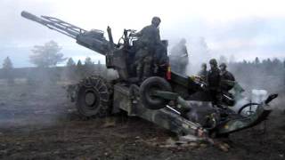 Swedish Artillery firing Field Howitzer 77A  Boden 2005 2 [upl. by Atimed]