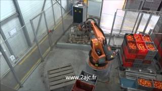 1 seul robot KUKA pour 4 opérations  Automatisation agroalimentaire [upl. by Adhern325]