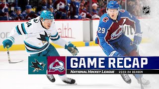 Sharks  Avalanche 1217  NHL Highlights 2023 [upl. by Earleen983]